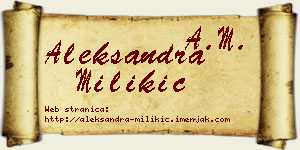 Aleksandra Milikić vizit kartica